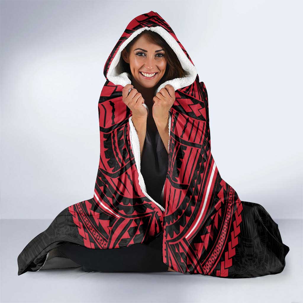Personalized Essendon Bombers Hooded Blanket Polynesian Tribal Pattern Heritage Football