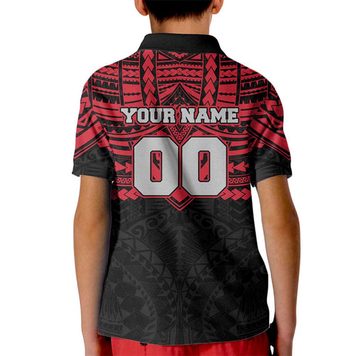 Personalized Essendon Bombers Kid Polo Shirt Polynesian Tribal Pattern Heritage Football