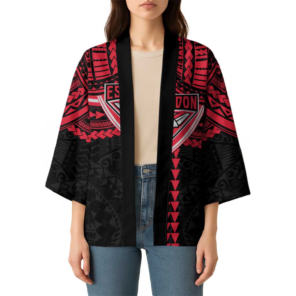 Personalized Essendon Bombers Kimono Polynesian Tribal Pattern Heritage Football