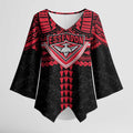 Personalized Essendon Bombers Kimono Sleeve Blouse Polynesian Tribal Pattern Heritage Football