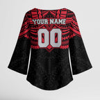 Personalized Essendon Bombers Kimono Sleeve Blouse Polynesian Tribal Pattern Heritage Football