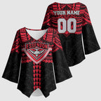 Personalized Essendon Bombers Kimono Sleeve Blouse Polynesian Tribal Pattern Heritage Football