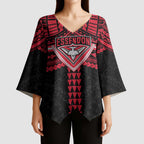 Personalized Essendon Bombers Kimono Sleeve Blouse Polynesian Tribal Pattern Heritage Football