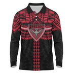 Personalized Essendon Bombers Long Sleeve Polo Shirt Polynesian Tribal Pattern Heritage Football