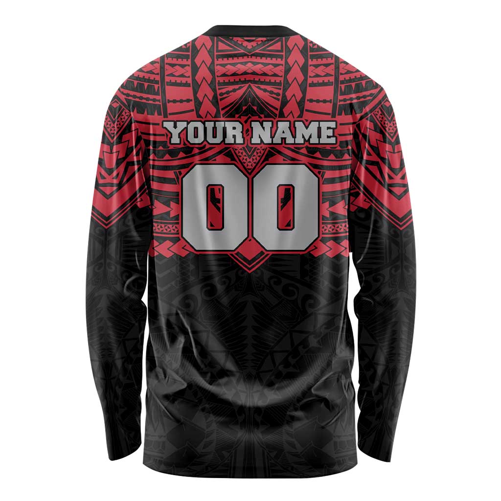 Personalized Essendon Bombers Long Sleeve Shirt Polynesian Tribal Pattern Heritage Football