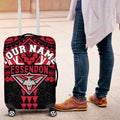 Personalized Essendon Bombers Luggage Cover Polynesian Tribal Pattern Heritage Football