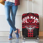 Personalized Essendon Bombers Luggage Cover Polynesian Tribal Pattern Heritage Football