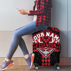 Personalized Essendon Bombers Luggage Cover Polynesian Tribal Pattern Heritage Football