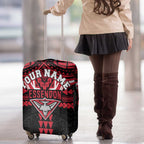 Personalized Essendon Bombers Luggage Cover Polynesian Tribal Pattern Heritage Football