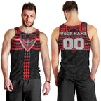 Personalized Essendon Bombers Men Tank Top Polynesian Tribal Pattern Heritage Football