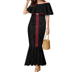 Personalized Essendon Bombers Mermaid Dress Polynesian Tribal Pattern Heritage Football