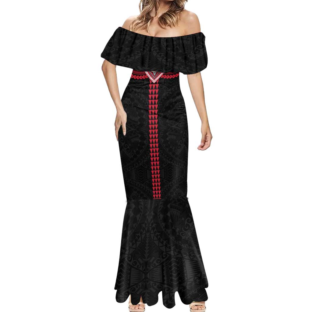 Personalized Essendon Bombers Mermaid Dress Polynesian Tribal Pattern Heritage Football