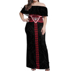 Personalized Essendon Bombers Off Shoulder Maxi Dress Polynesian Tribal Pattern Heritage Football