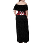 Personalized Essendon Bombers Off Shoulder Maxi Dress Polynesian Tribal Pattern Heritage Football