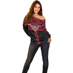 Personalized Essendon Bombers Off Shoulder Sweater Polynesian Tribal Pattern Heritage Football