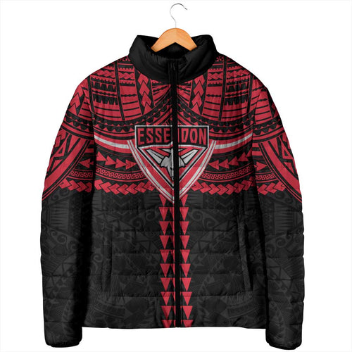 Personalized Essendon Bombers Padded Jacket Polynesian Tribal Pattern Heritage Football