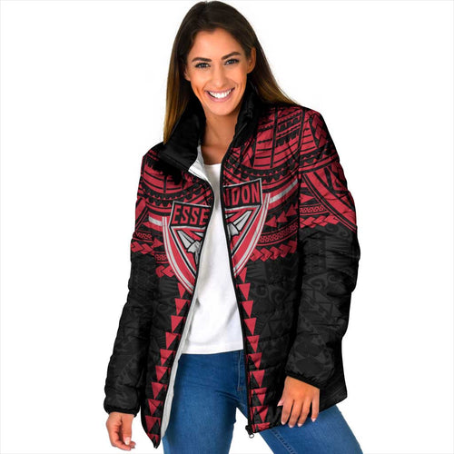Personalized Essendon Bombers Padded Jacket Polynesian Tribal Pattern Heritage Football