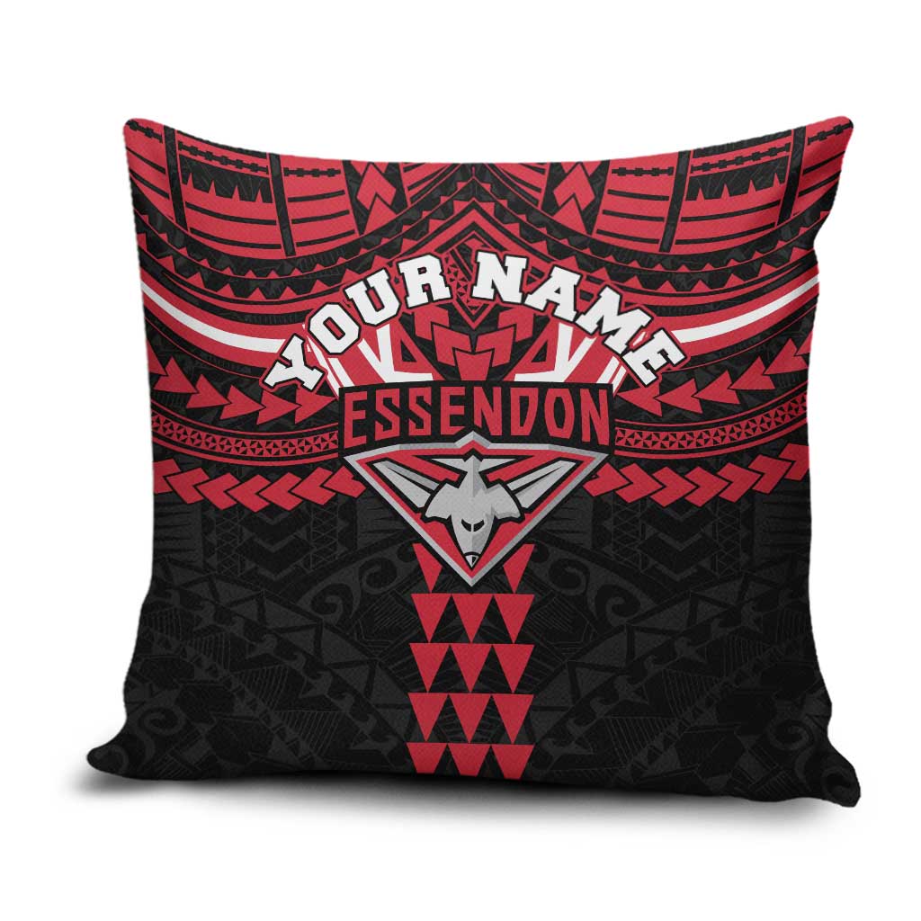 Personalized Essendon Bombers Pillow Cover Polynesian Tribal Pattern Heritage Football
