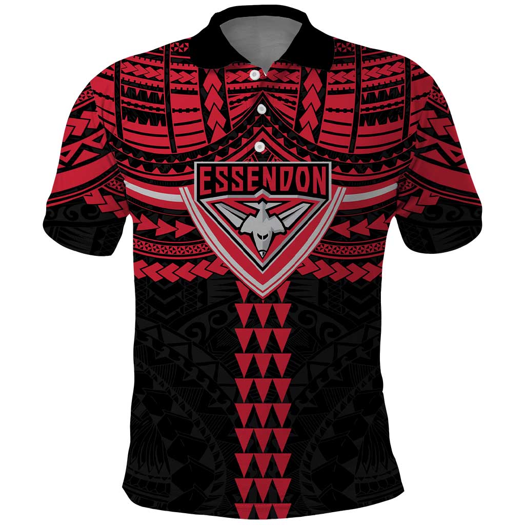 Personalized Essendon Bombers Polo Shirt Polynesian Tribal Pattern Heritage Football