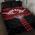Personalized Essendon Bombers Quilt Bed Set Polynesian Tribal Pattern Heritage Football
