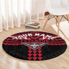 Personalized Essendon Bombers Round Carpet Polynesian Tribal Pattern Heritage Football