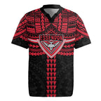 Personalized Essendon Bombers Rugby Jersey Polynesian Tribal Pattern Heritage Football