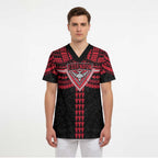 Personalized Essendon Bombers Scrub Top Polynesian Tribal Pattern Heritage Football