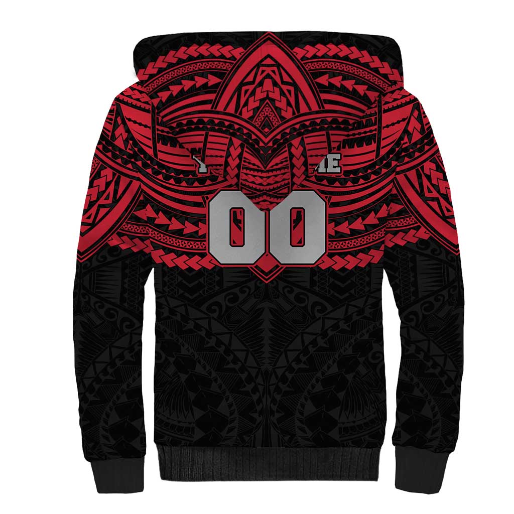 Personalized Essendon Bombers Sherpa Hoodie Polynesian Tribal Pattern Heritage Football