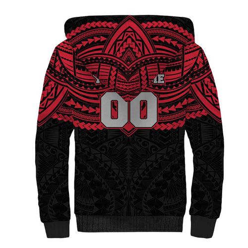 Personalized Essendon Bombers Sherpa Hoodie Polynesian Tribal Pattern Heritage Football