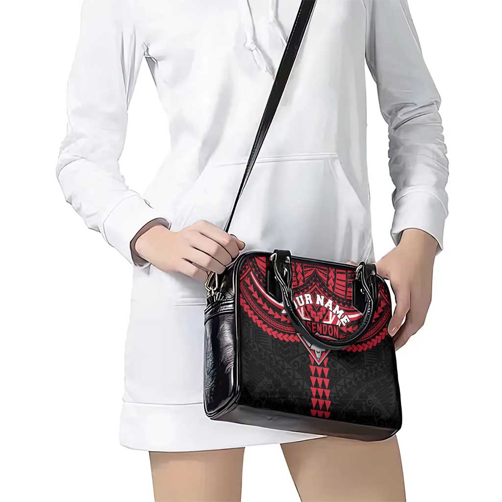 Personalized Essendon Bombers Shoulder Handbag Polynesian Tribal Pattern Heritage Football
