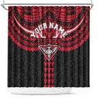 Personalized Essendon Bombers Shower Curtain Polynesian Tribal Pattern Heritage Football