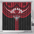 Personalized Essendon Bombers Shower Curtain Polynesian Tribal Pattern Heritage Football