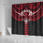 Personalized Essendon Bombers Shower Curtain Polynesian Tribal Pattern Heritage Football