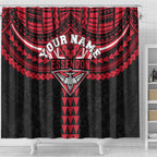 Personalized Essendon Bombers Shower Curtain Polynesian Tribal Pattern Heritage Football