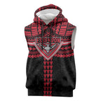 Personalized Essendon Bombers Sleeveless Hoodie Polynesian Tribal Pattern Heritage Football
