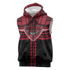 Personalized Essendon Bombers Sleeveless Zip Hoodie Polynesian Tribal Pattern Heritage Football