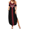 Personalized Essendon Bombers Summer Maxi Dress Polynesian Tribal Pattern Heritage Football
