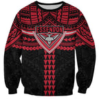 Personalized Essendon Bombers Sweatshirt Polynesian Tribal Pattern Heritage Football