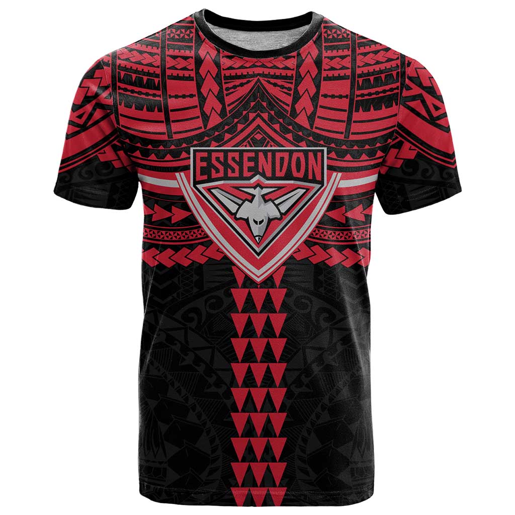 Personalized Essendon Bombers T Shirt Polynesian Tribal Pattern Heritage Football