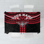 Personalized Essendon Bombers Tablecloth Polynesian Tribal Pattern Heritage Football