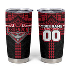 Personalized Essendon Bombers Tumbler Cup Polynesian Tribal Pattern Heritage Football