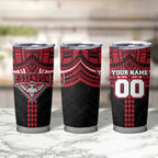 Personalized Essendon Bombers Tumbler Cup Polynesian Tribal Pattern Heritage Football