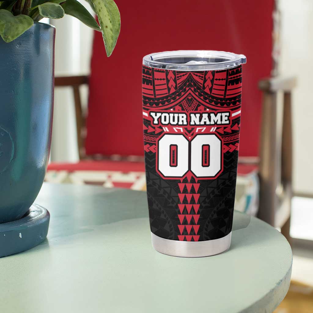 Personalized Essendon Bombers Tumbler Cup Polynesian Tribal Pattern Heritage Football