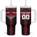 Personalized Essendon Bombers Tumbler With Handle Polynesian Tribal Pattern Heritage Football