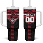 Personalized Essendon Bombers Tumbler With Handle Polynesian Tribal Pattern Heritage Football