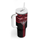 Personalized Essendon Bombers Tumbler With Handle Polynesian Tribal Pattern Heritage Football