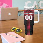 Personalized Essendon Bombers Tumbler With Handle Polynesian Tribal Pattern Heritage Football
