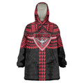Personalized Essendon Bombers Wearable Blanket Hoodie Polynesian Tribal Pattern Heritage Football