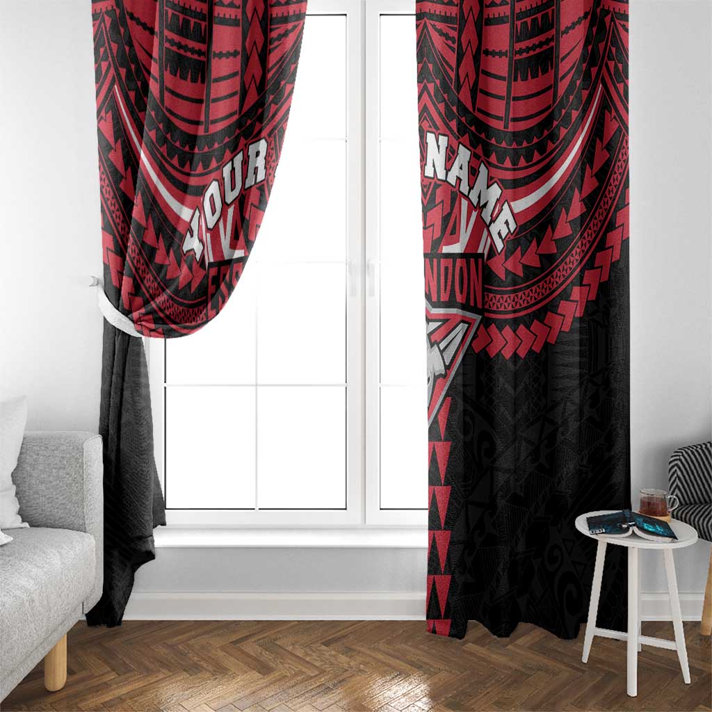 Personalized Essendon Bombers Window Curtain Polynesian Tribal Pattern Heritage Football