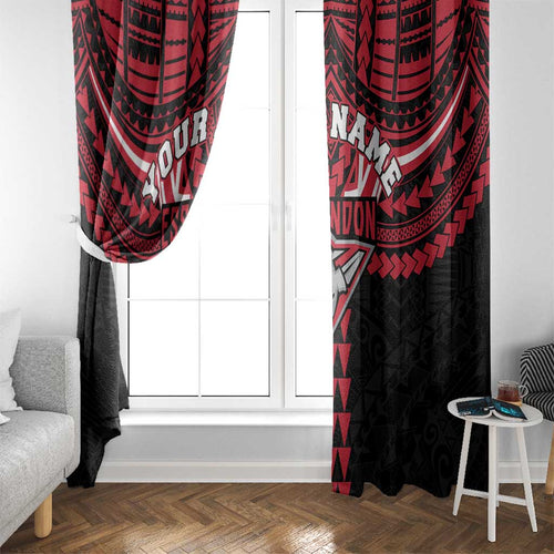 Personalized Essendon Bombers Window Curtain Polynesian Tribal Pattern Heritage Football